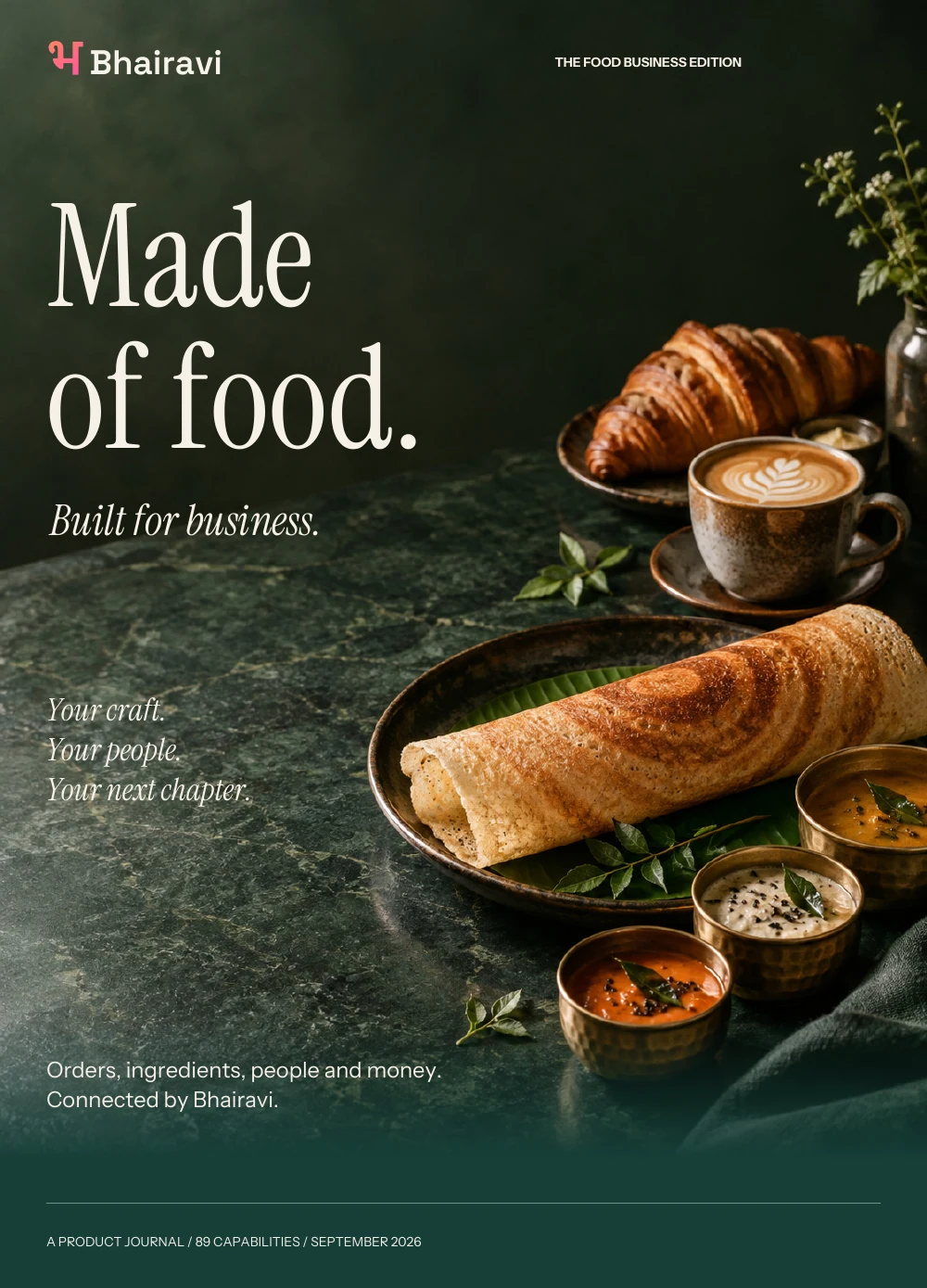 Cover of the Bhairavi Food illustrated product brochure